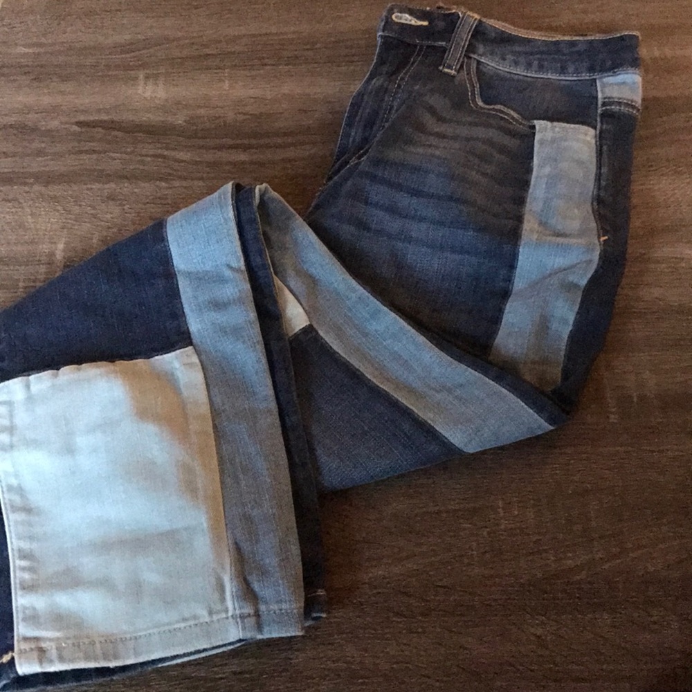 Color block fashion nova crop jeans